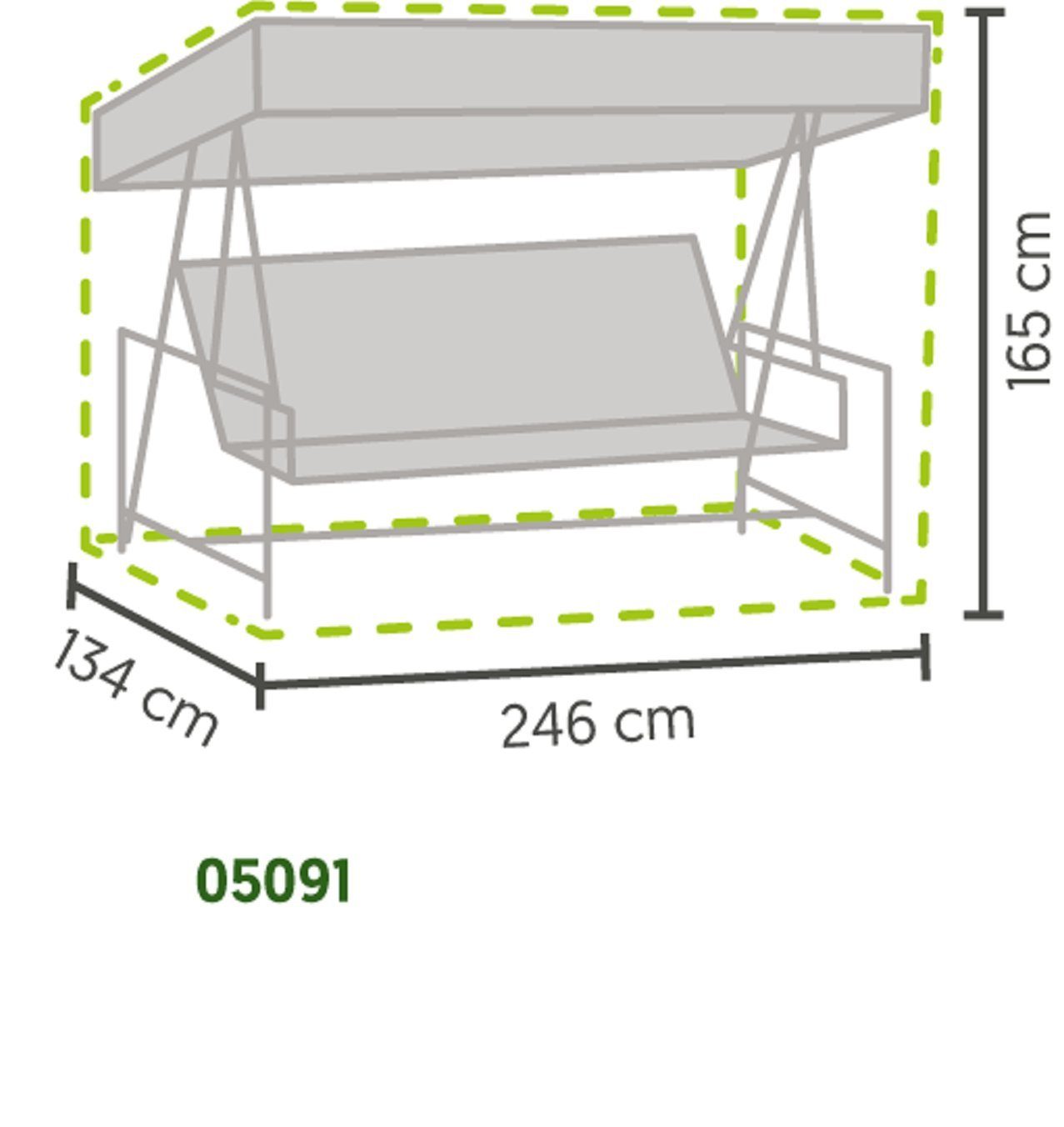 Gardissimo Hollywoodschaukel Atmungsaktiv, frostbeständig, wasserdicht, Schutzhülle Premium 344462, 3,00-Sitzer, 246x134x165cm, für Askim Schaukel, für Askim Schaukel