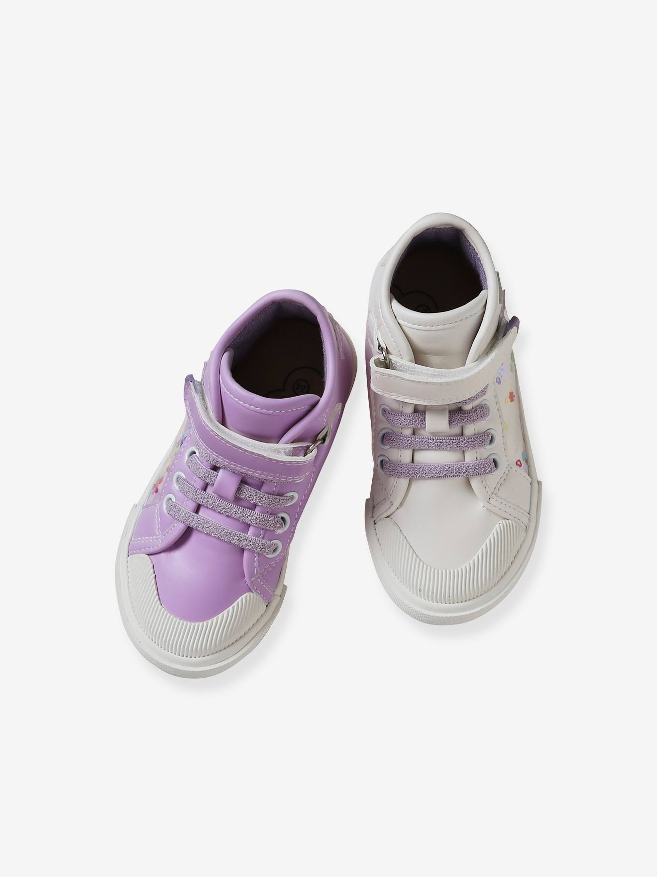 Baskets montantes fille coloris changeants collection maternelle lilas