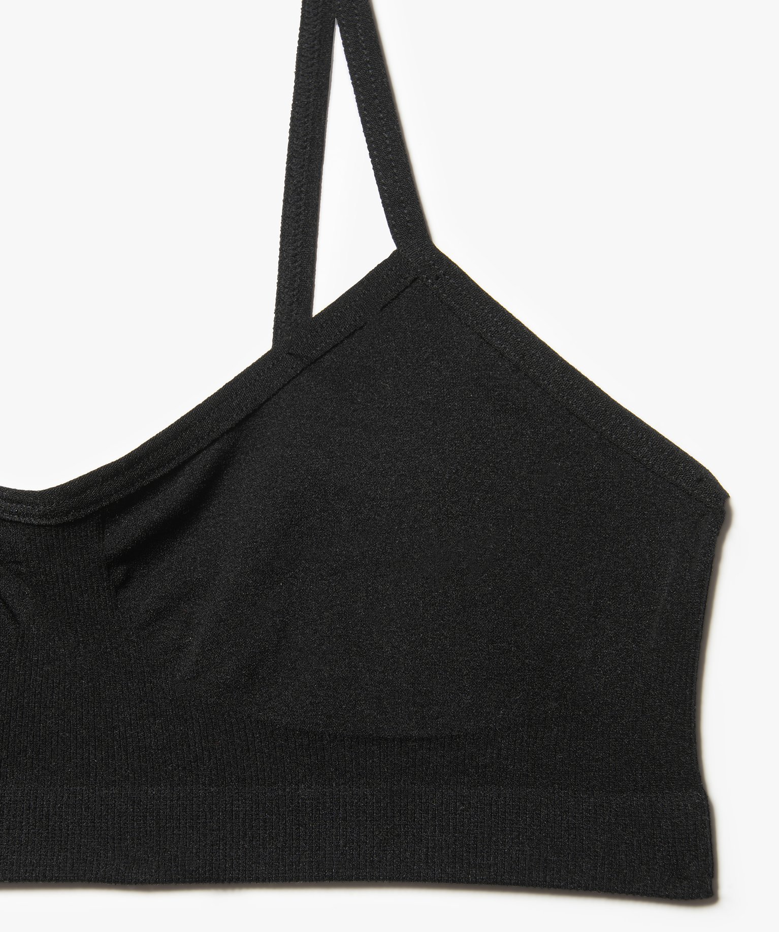 Brassière à fines bretelles en maille extensible fille noir | GEMO