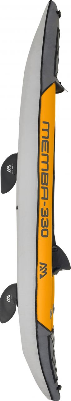 PureHaven Aqua Marina Kajak 330x90 cm für 1 Person mit Luftsitz verstellbarer Lehne Transporttasche Reparaturset und Handpumpe strapazierfähig Orange/Anthrazit