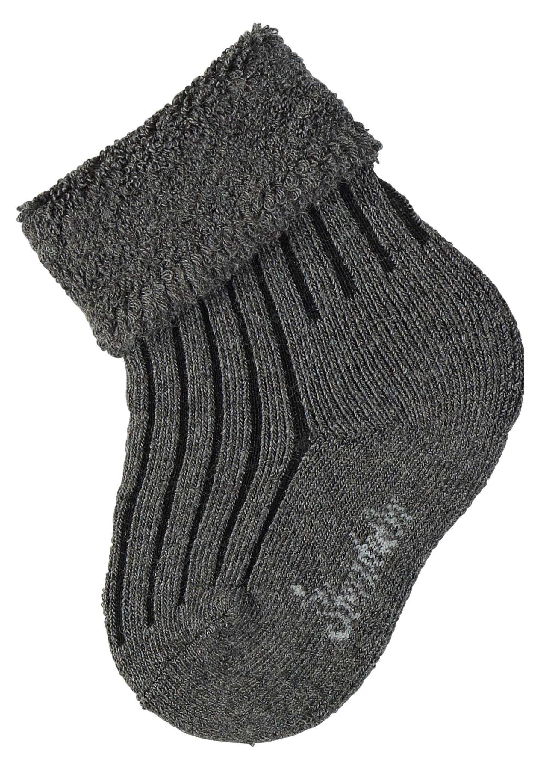 Babysocken uni mit Rippstruktur, Vollplüsch innen