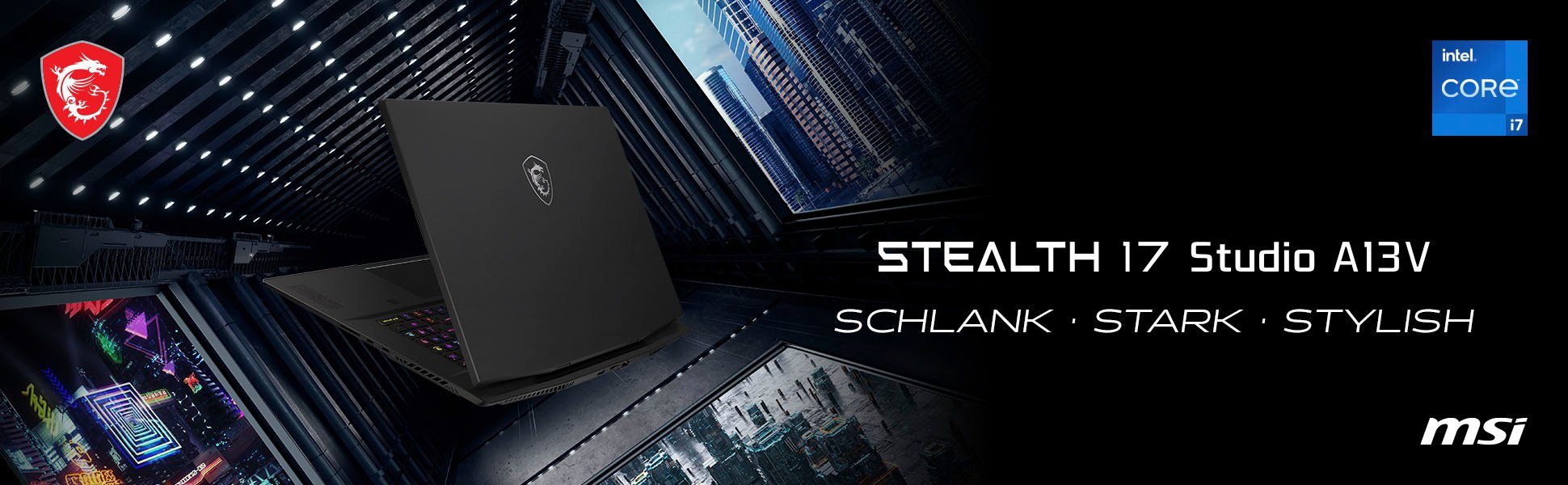 MSI Stealth 17 Studio A13VF-022 Gaming-Notebook (43,9 cm/17,3 Zoll, Intel Core i7 13700H, GeForce RTX 4060, 2000 GB SSD)