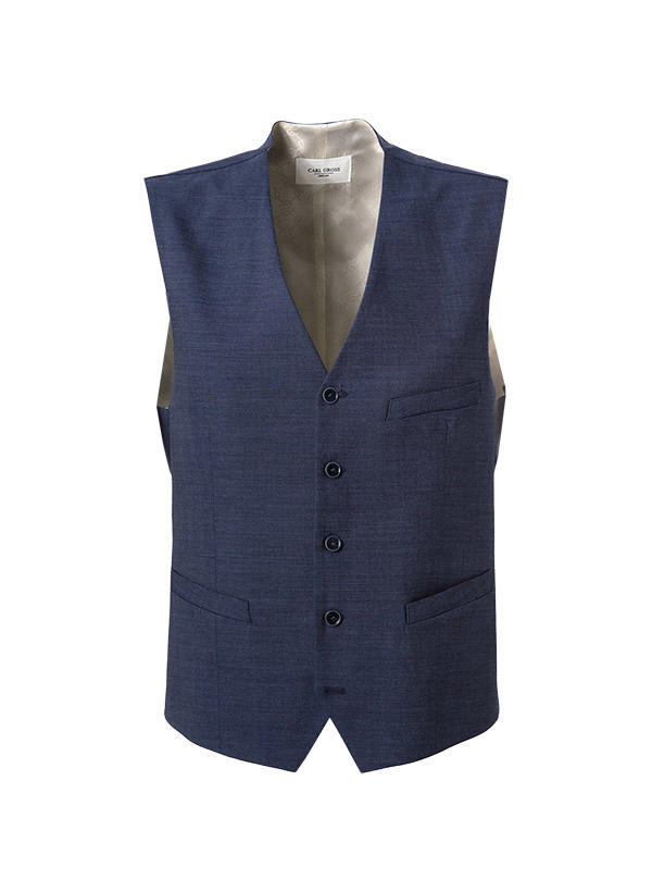 Carl Gross, Weste Winslow, Modern Fit, Schurwolle, blau