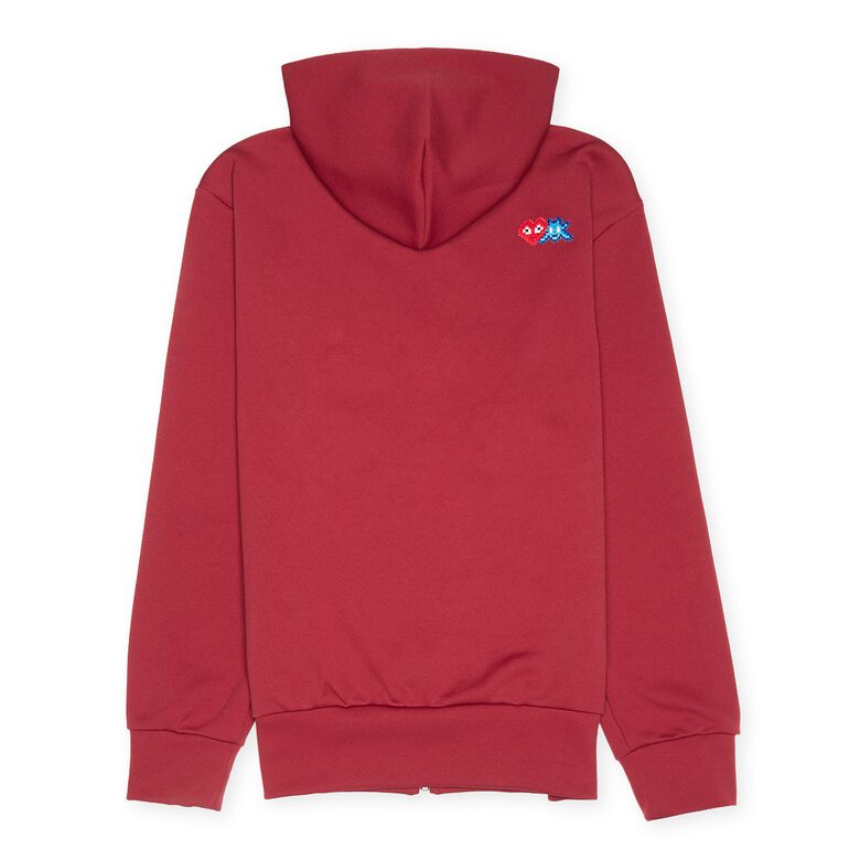 Comme des Garcons Play x The Artist Invader Hooded Zip Sweatshirt burgundy