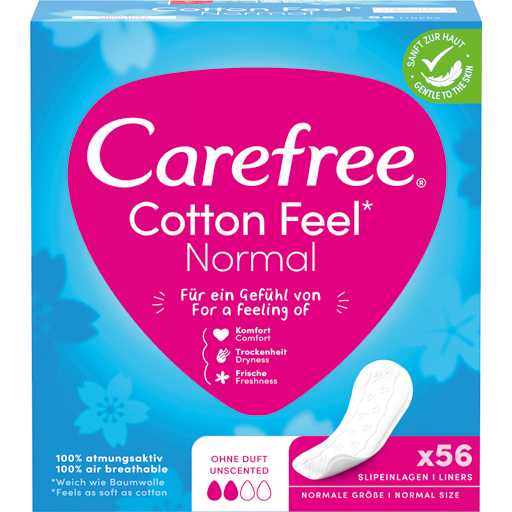 CAREFREE Cotton Feel Normal Slipeinlagen ohne Duft  56 St  Binden