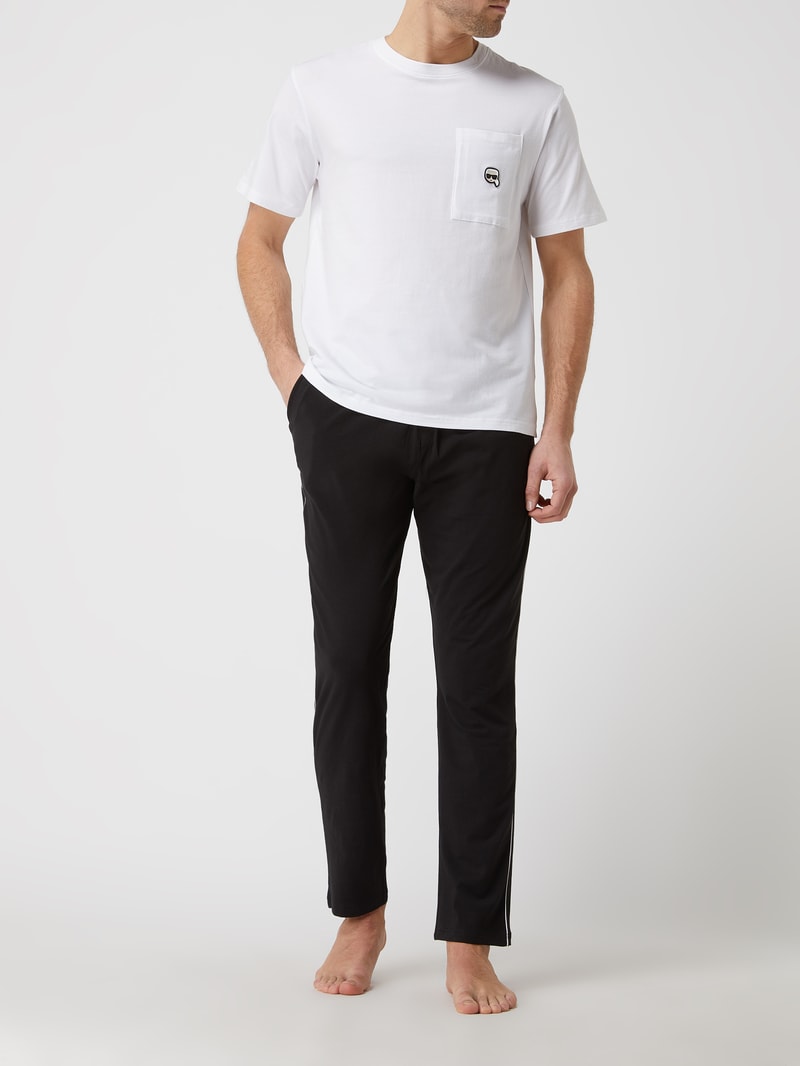 Pyjama mit Logo in schwarz