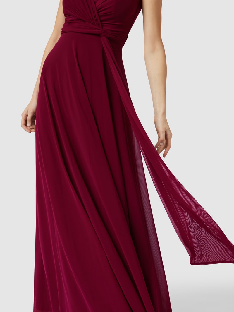 Abendkleid mit Taillenband in kirschrot