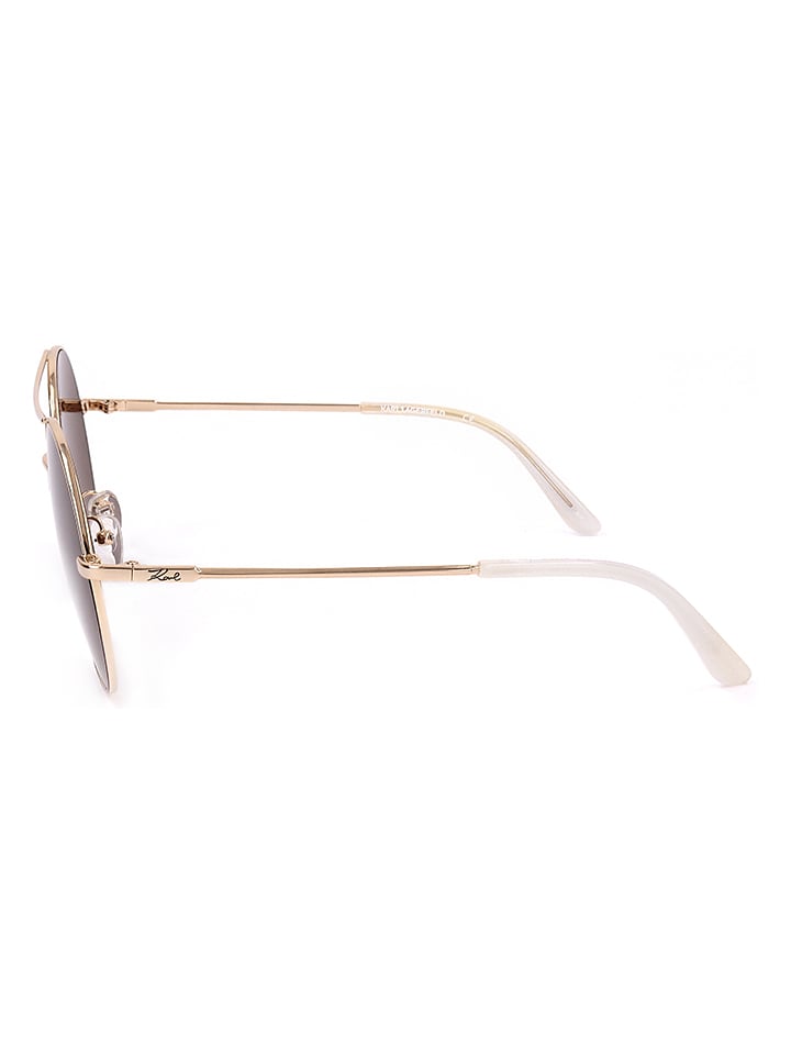 Karl Lagerfeld Damen-Sonnenbrille in Gold/ Braun günstig kaufen 57