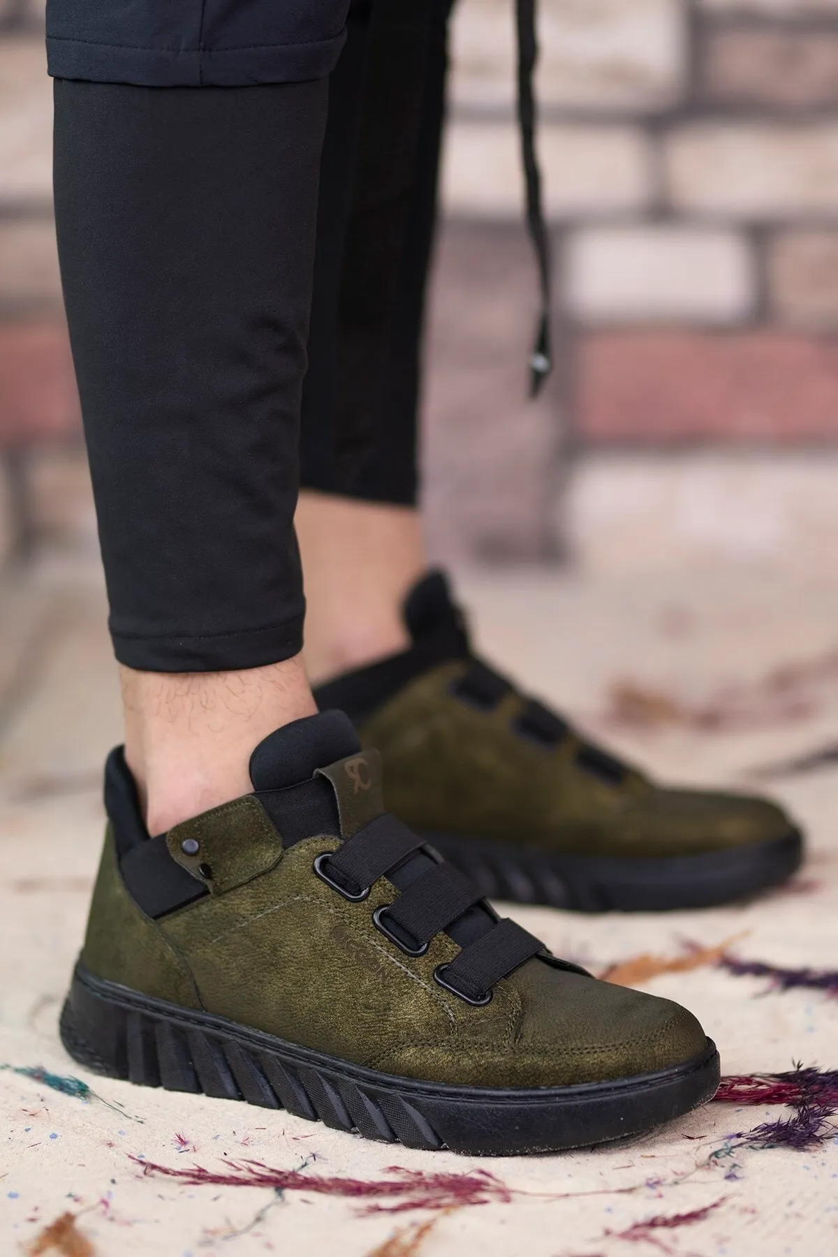 Riccon  Khakifarbene Unisex-Sneakerstiefel 0012383