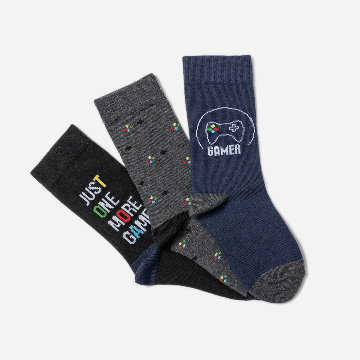 Lot de 3 paires de chaussettes à motif jeux vidéo