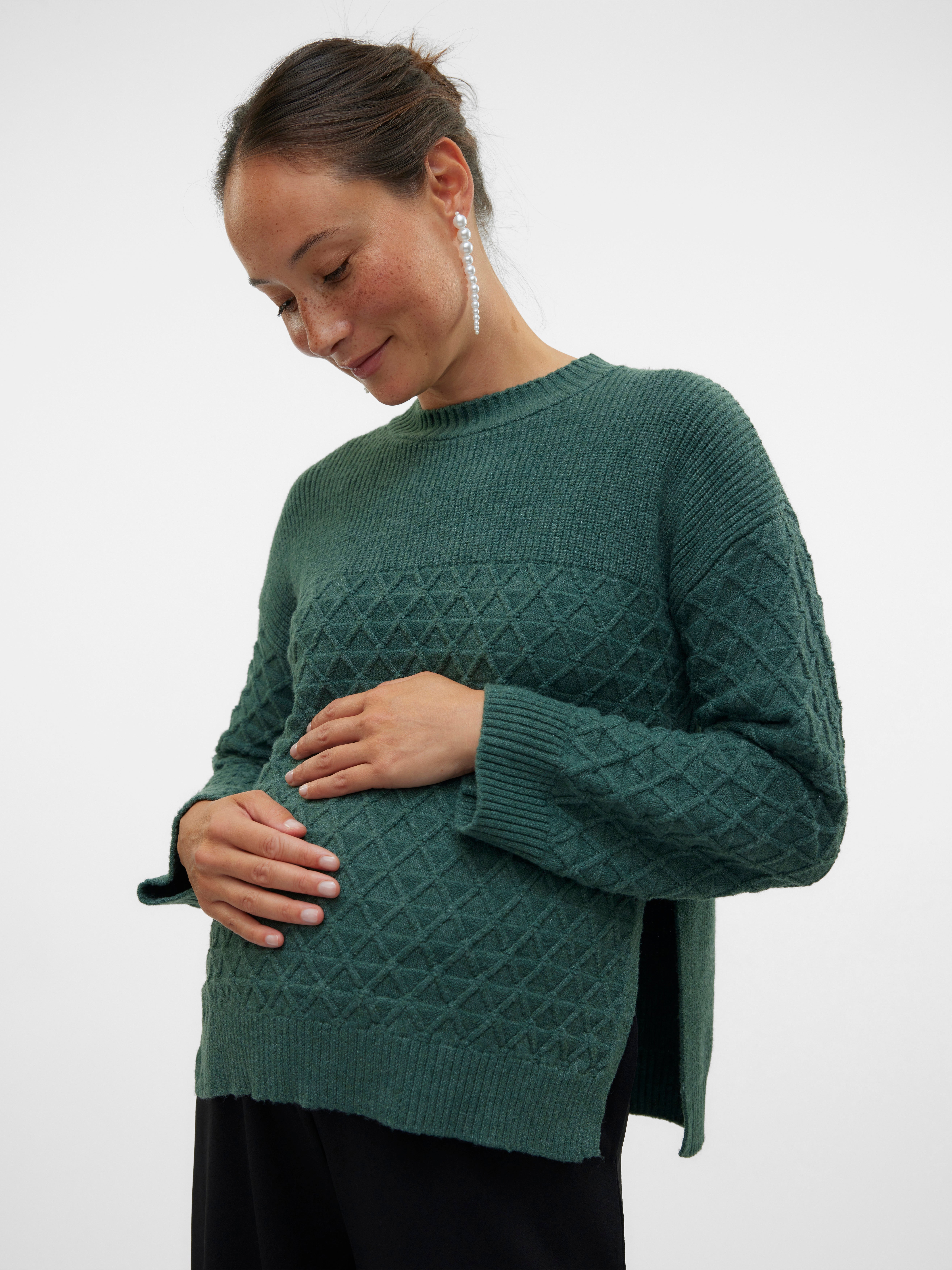 Normal geschnitten Rundhals Pullover