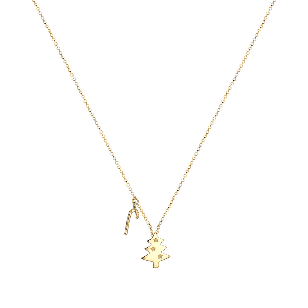 Elli Elli Collier Femme Pendentif de Sapin en Argent Sterling 925 Bijoux