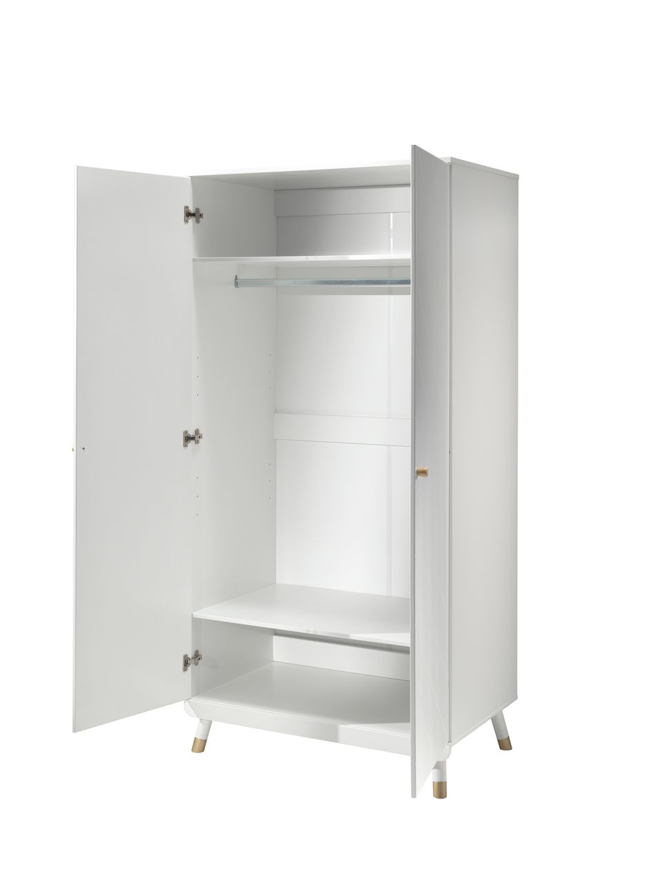 VIPACK Billy Kleiderschrank mit 2 Türen, Ausf. Satin Weiß