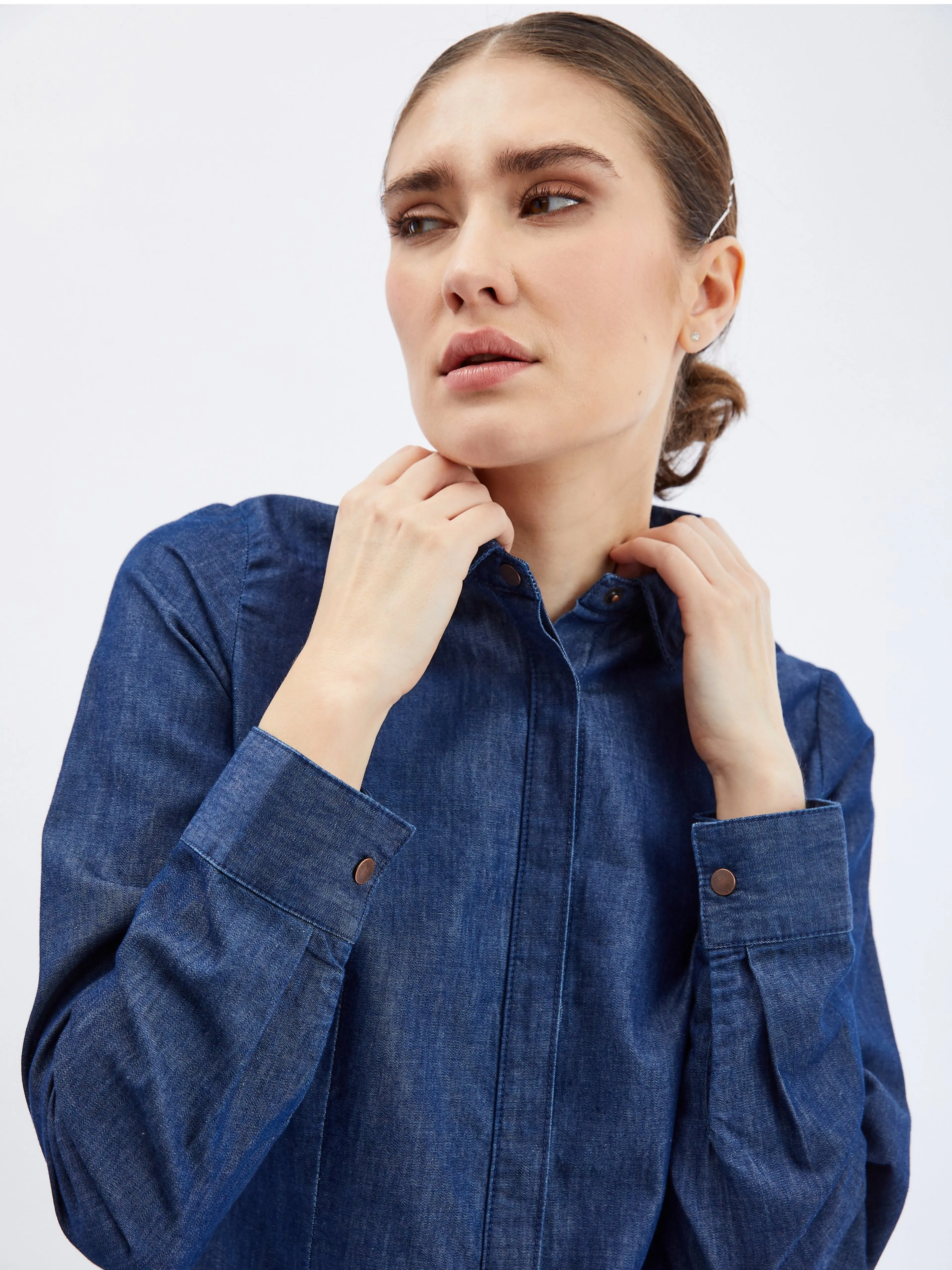 Dunkelblaues Damen-Denim-Shirt ORSAY