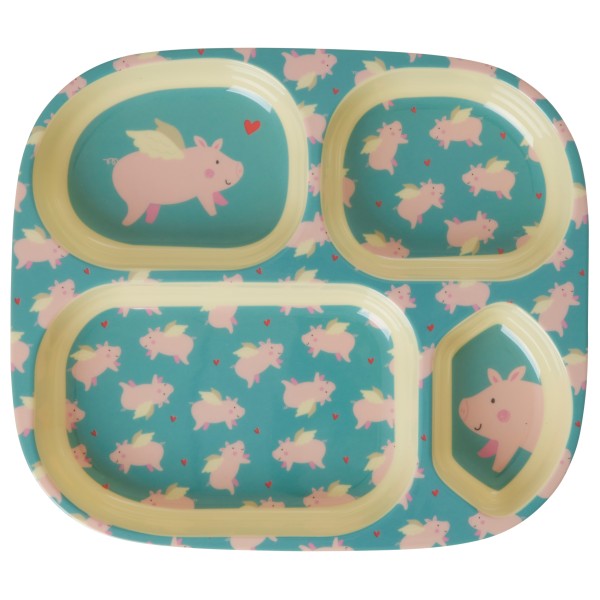 Rice - Melamine Kids 4 Room Plate - Teller