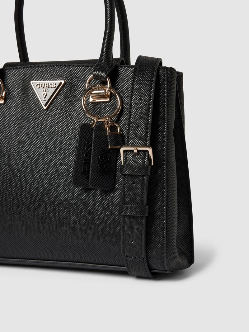 Satchel Bag mit Label-Details Modell 'NOELLE' in schwarz