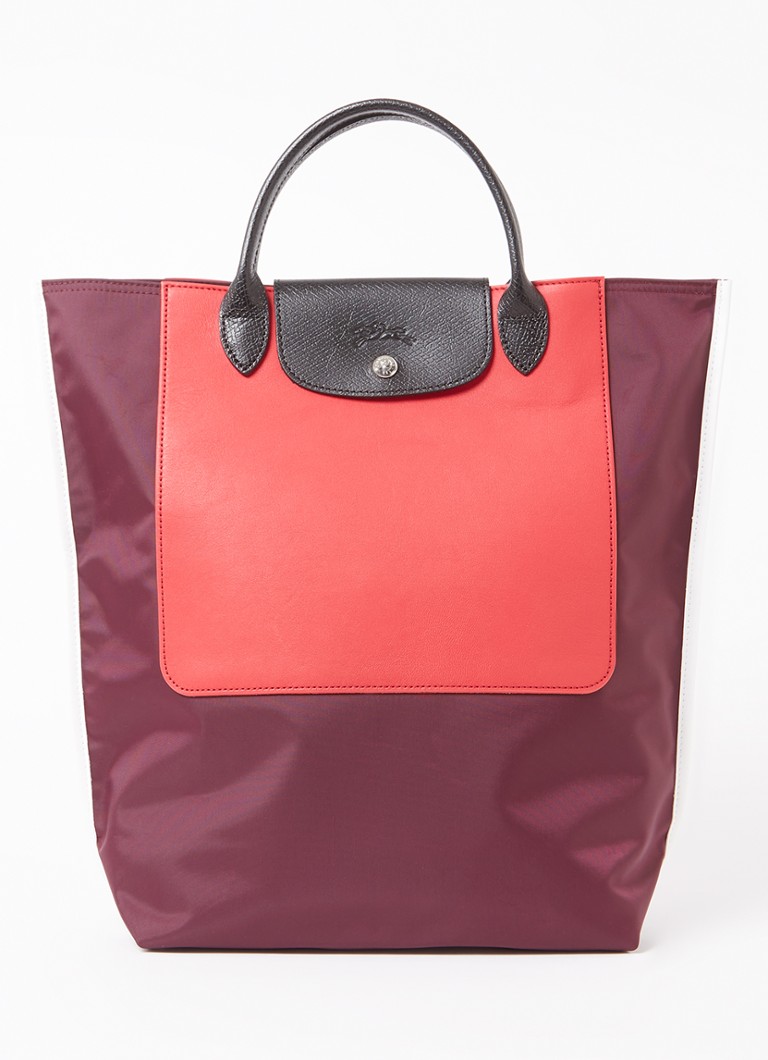 Geantă Longchamp Cabas M cu detalii din piele