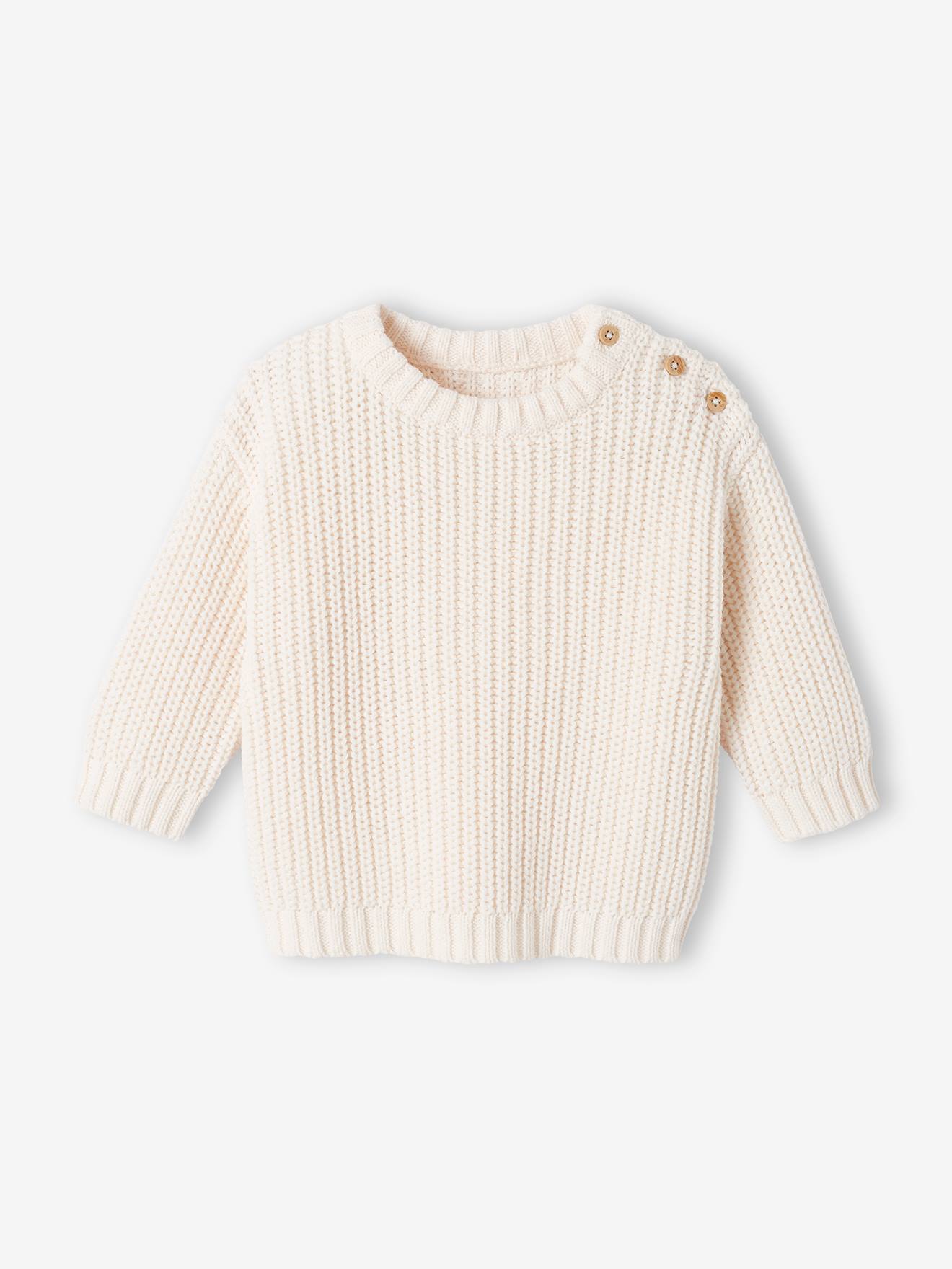 Pull en côte perlée bébé vert sauge
