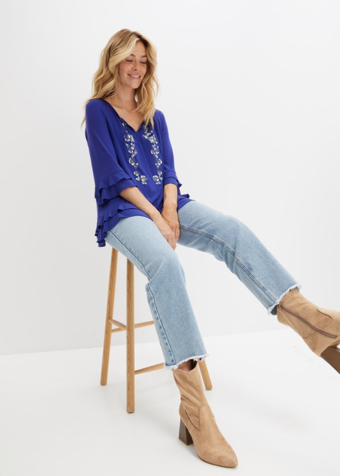 Shirt-Tunika mit Blumendruck