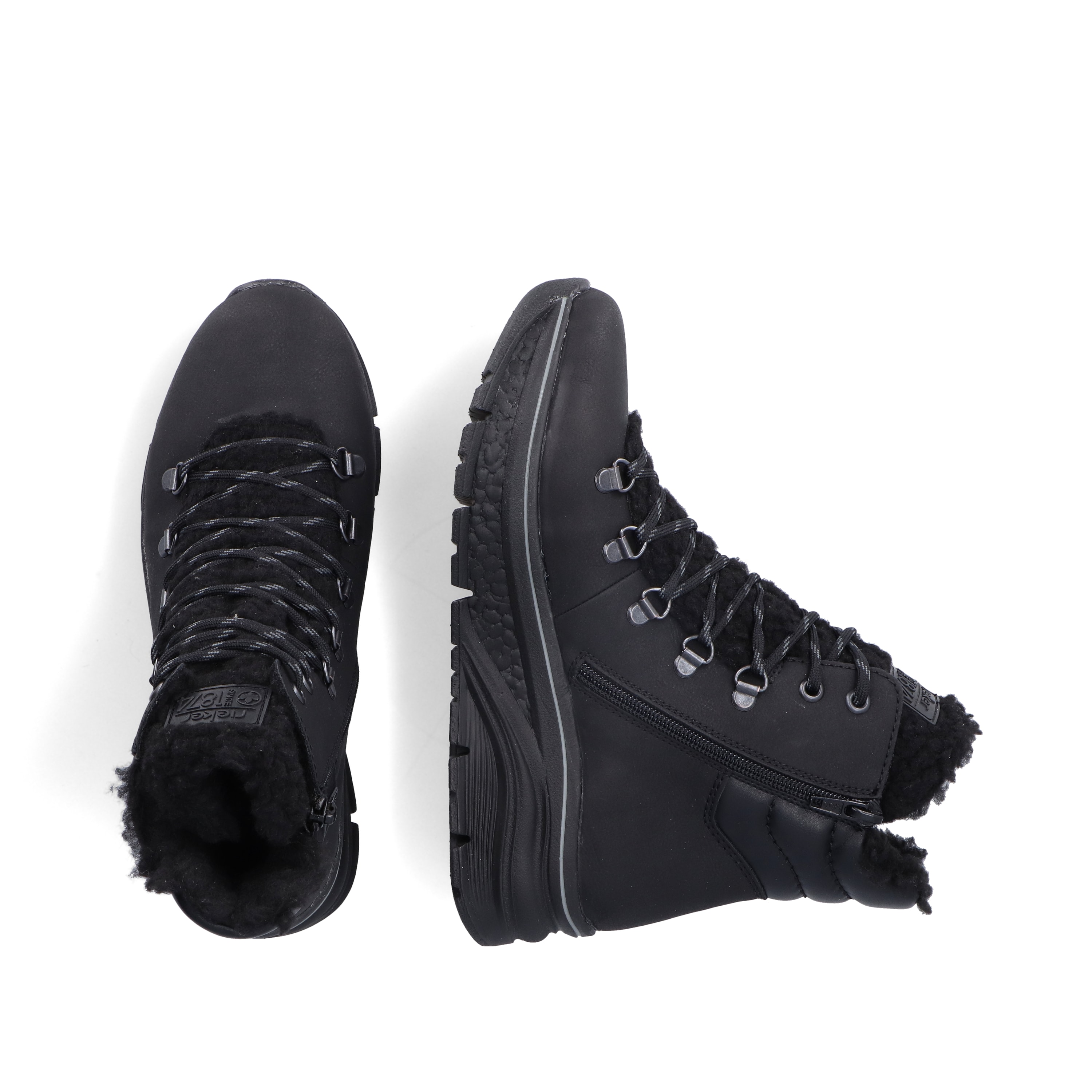 Rieker Damen Schnürstiefel asphaltschwarz