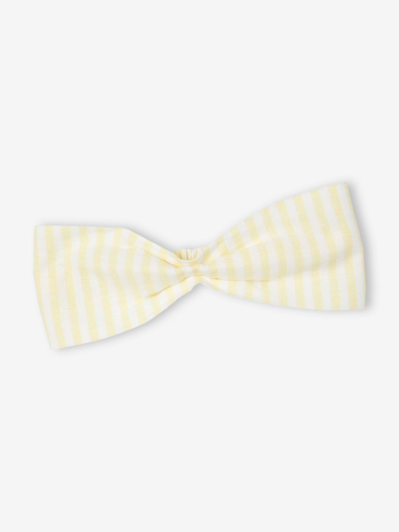 Ensemble 3 pièces Bébé : robe + bloomer + bandeau jaune pastel