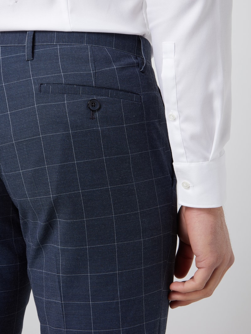 Anzughose mit Stretch-Anteil in gerader Passform in marineblau