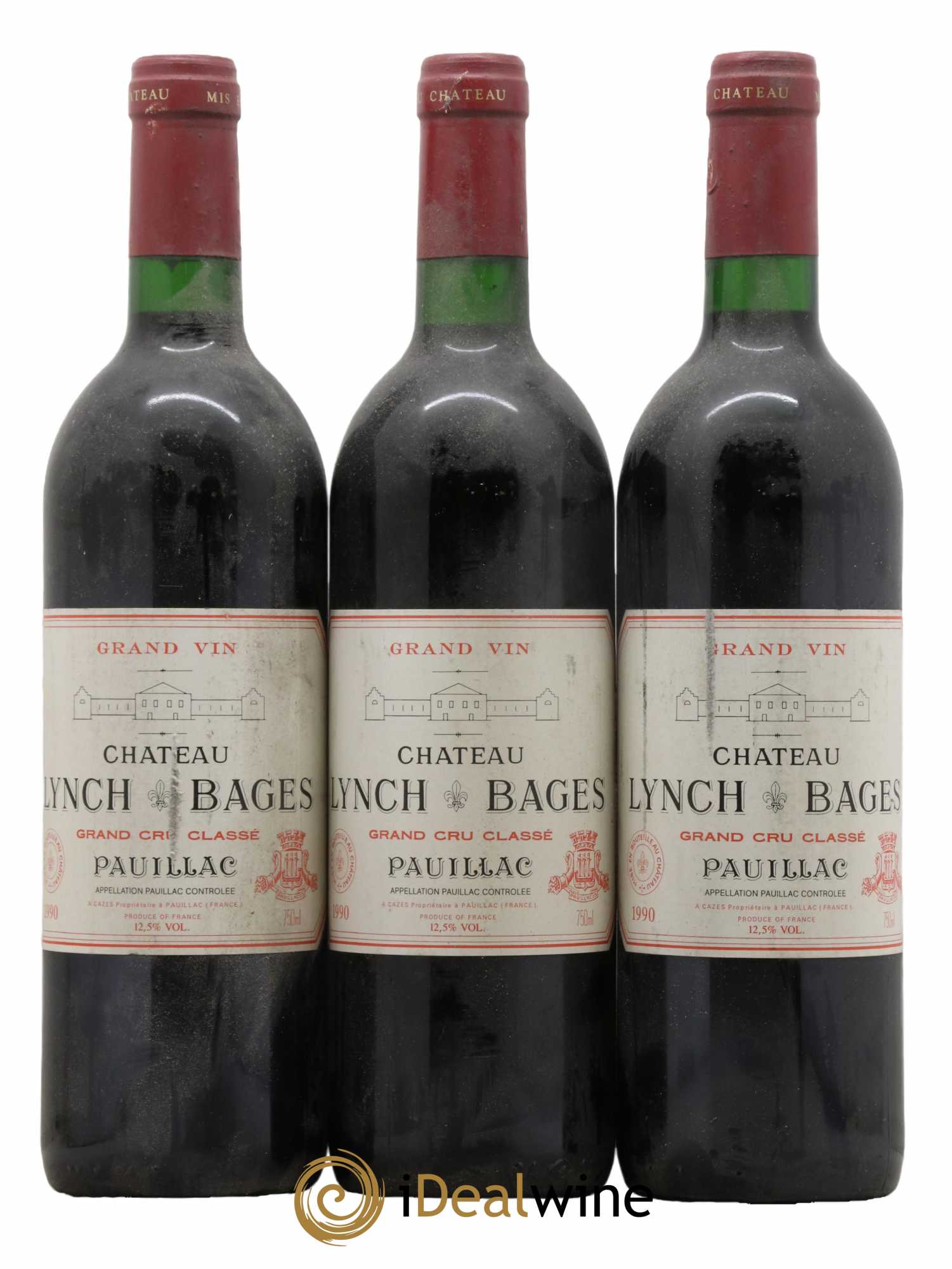 Château Lynch Bages 5ème Grand Cru Classé  1990 - Lot de 3 Bouteilles