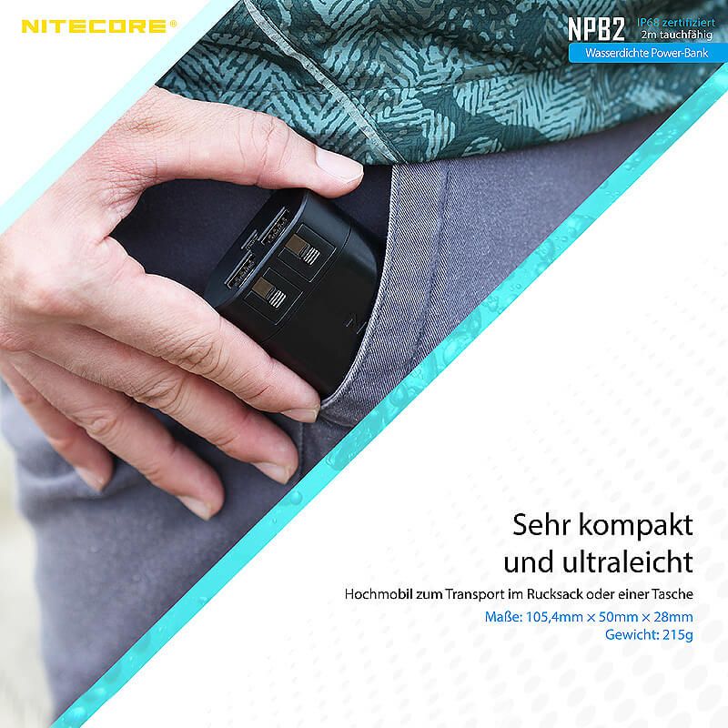 Powerbank NPB2 - 10000mAh - wasserdicht