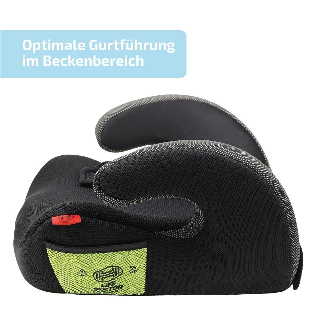 HEYNER Autokindersitz Kindersitzerhöhung Sitzerhöhung mit Gurtführung (15-36kg) schwarz