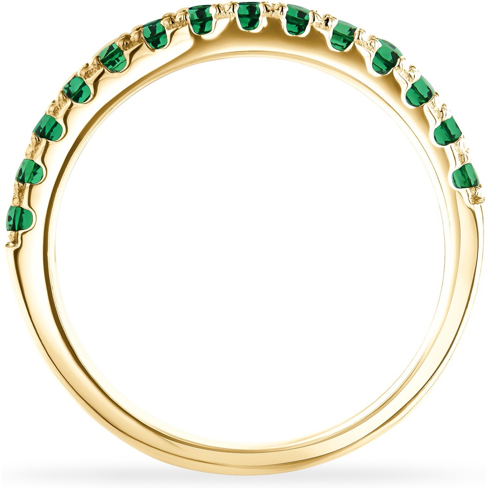 FAVS Bague pour femme Acier inoxydable or jaune, vert Bague