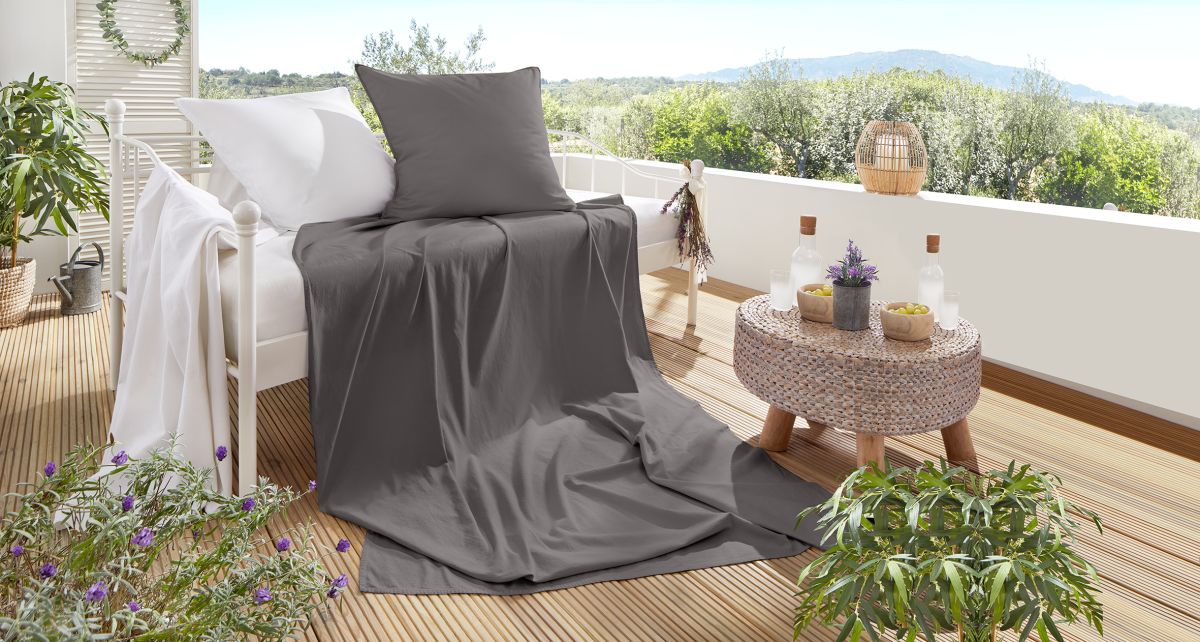 Hahn Sommerdecke Stone Anthrazit 150 x 200 cm