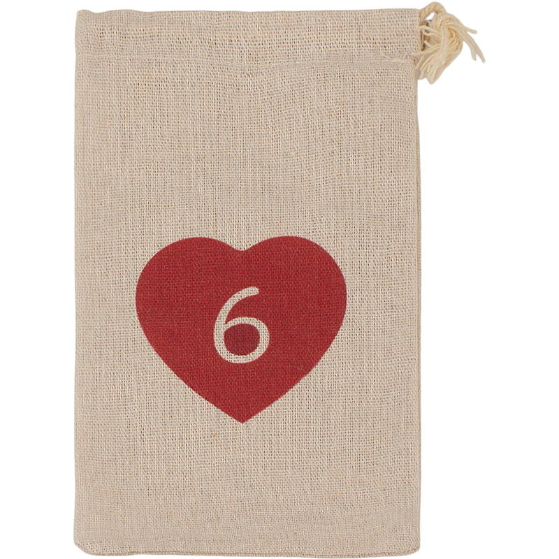 Home Kalenderposer 12x20 cm 1-24 stoff m/hjerte