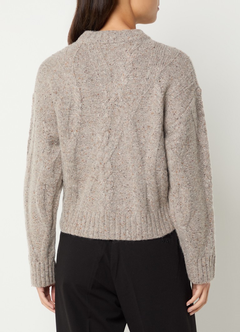 Maglione OLAF a trecce grosse, misto lana mélange