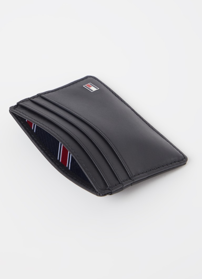 Portofel din piele cu logo Tommy Hilfiger Eton pentru carduri