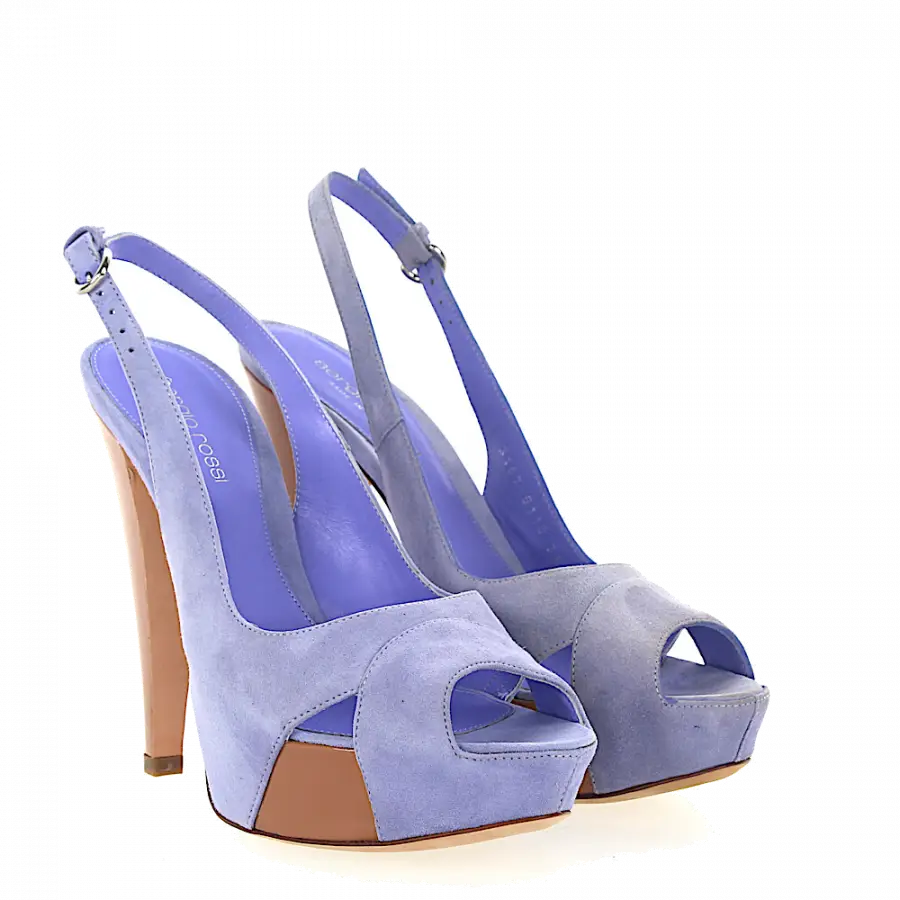 Sergio Rossi - Plateausandalen Veloursleder lila - lila
