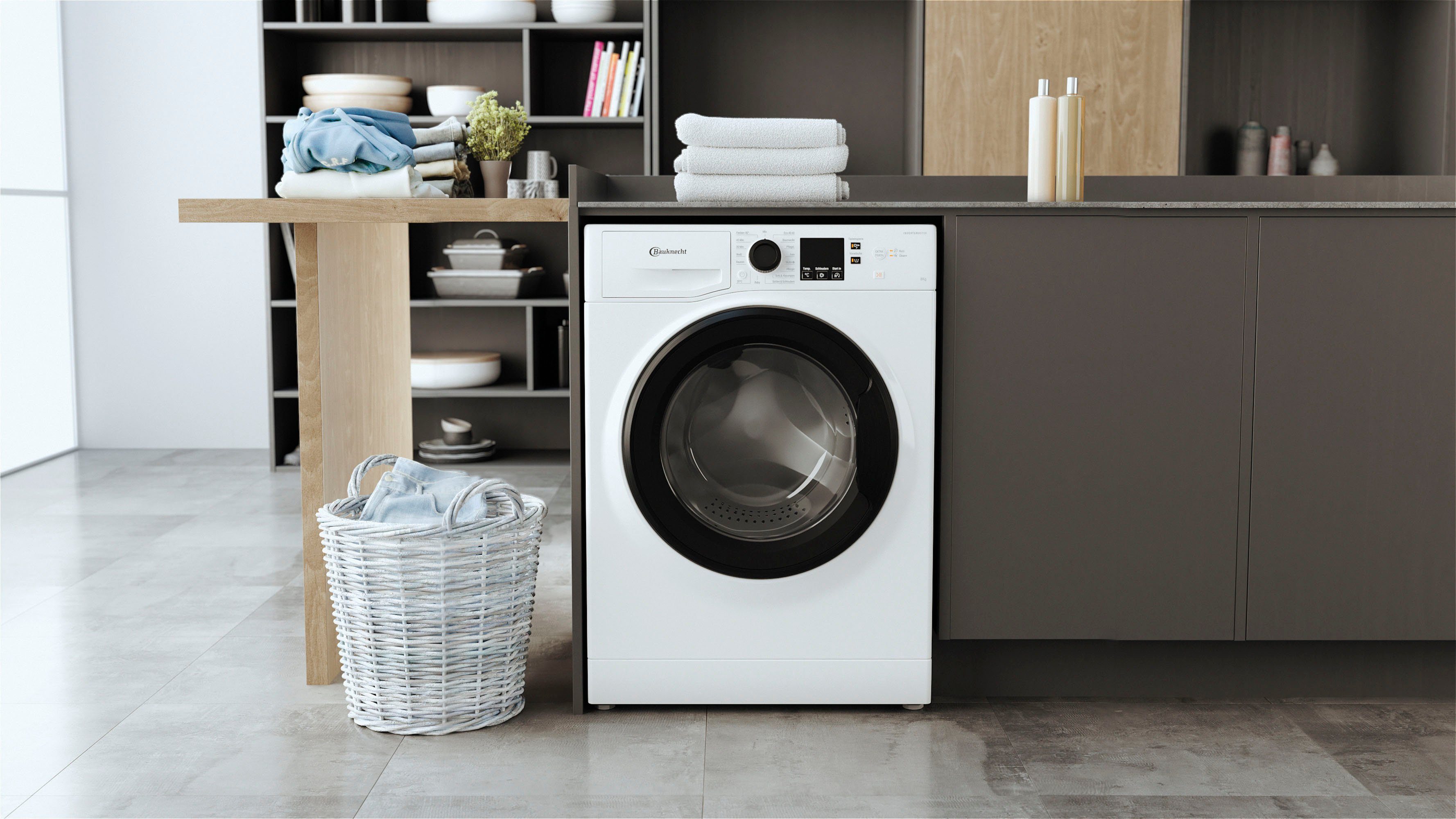 BAUKNECHT Waschmaschine Super Eco 845 A, 8 kg, 1400 U/min, 4 Jahre Herstellergarantie