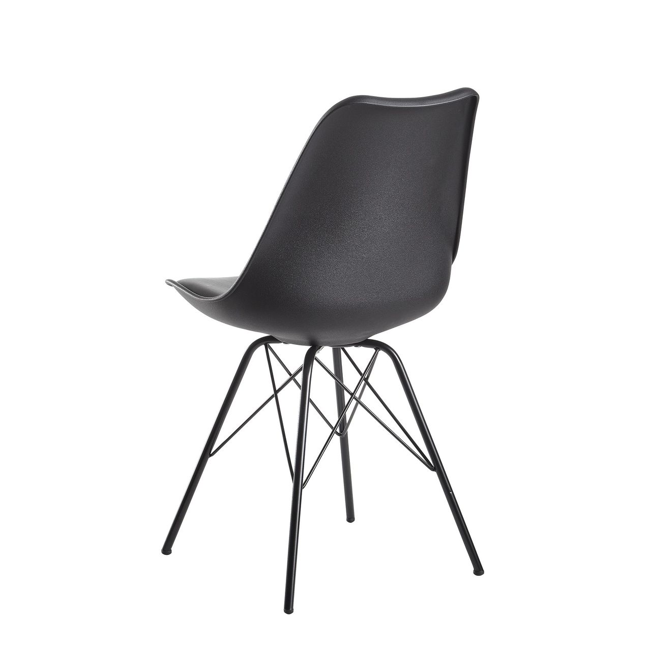 Wohnling 2er Set Esszimmerstuhl 86 x 58 x 48 cm Schwarz