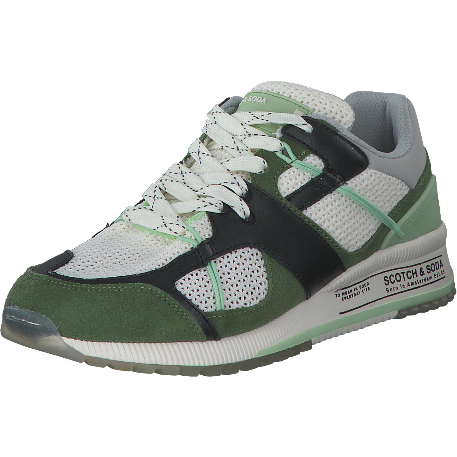 Scotch & Soda Vivex 24839937, Sneakers Low, Herren, grün/weiss/schwarz