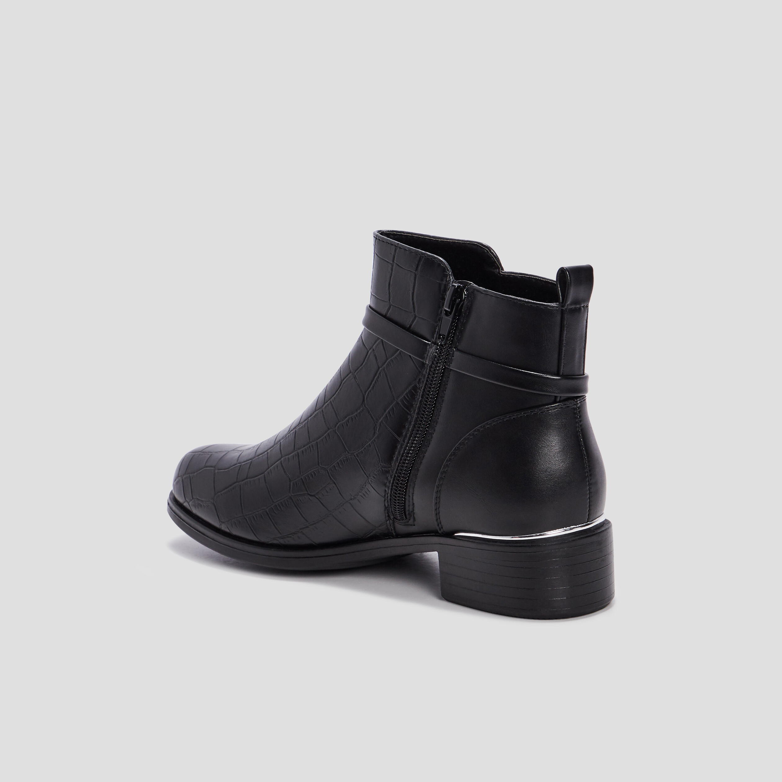 Bottines plates zippées noir femme | La Halle
