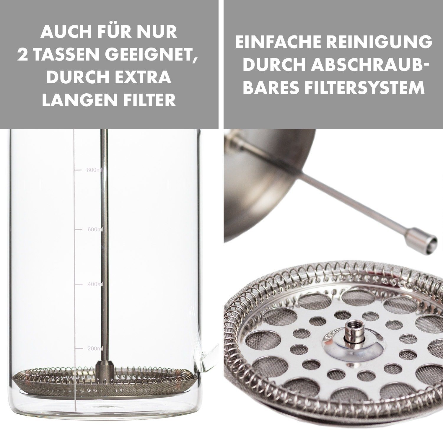 Klarstein French Press Kanne Glaswerk Ristretto