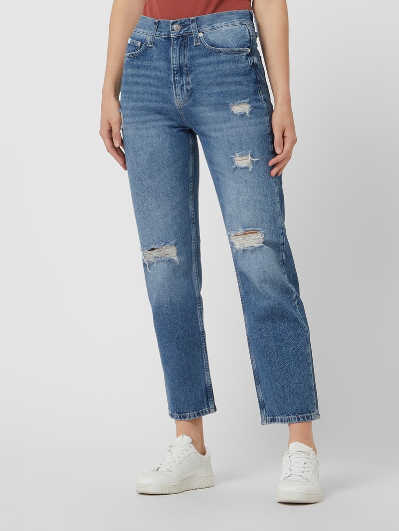 Straight Fit High Rise Jeans mit Stretch-Anteil  in jeans