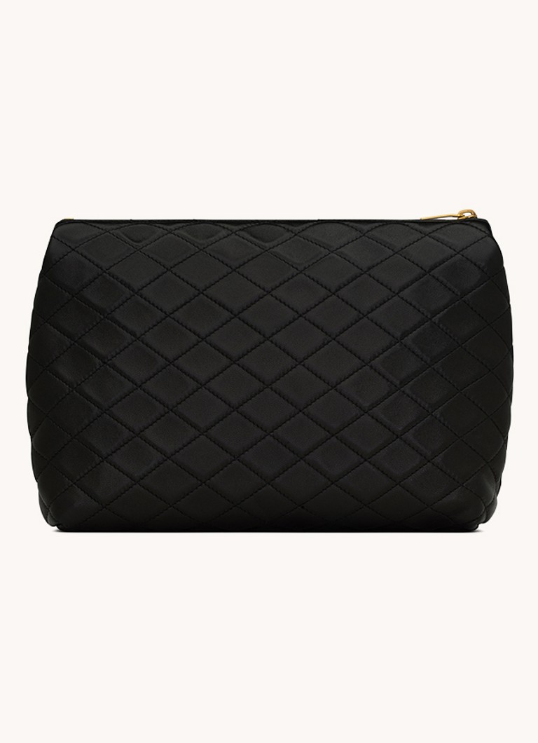 Τσάντα καλλυντικών Saint Laurent Gaby από καπιτονέ δέρμα αρνιού