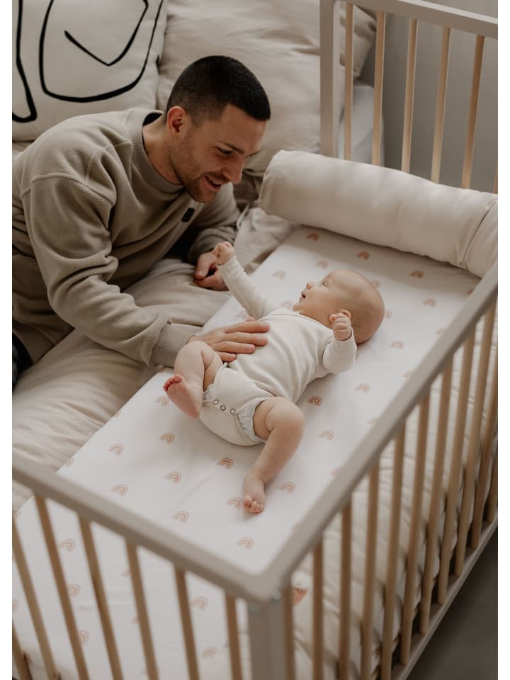 Sämann Beistellbett mit Matratze Cloud Air, Rollen & Umbauseite sahara dust/natur günstig kaufen 60x120 cm