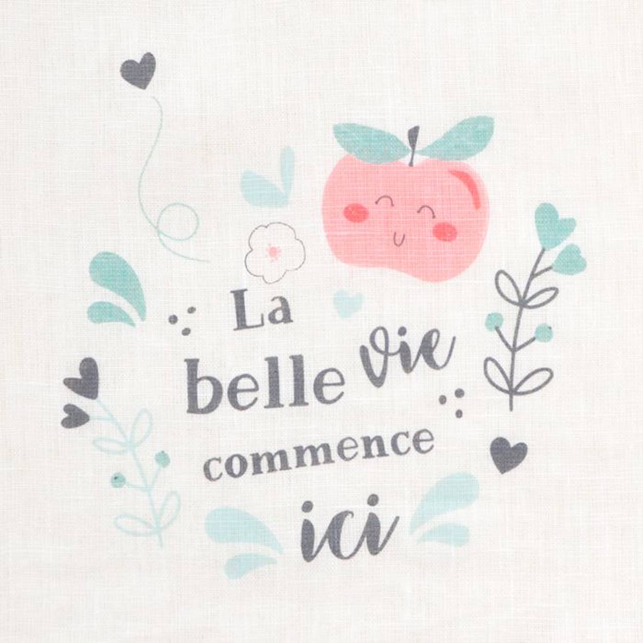 Bavoir élastiqué lin et coton bio* La belle vie beige