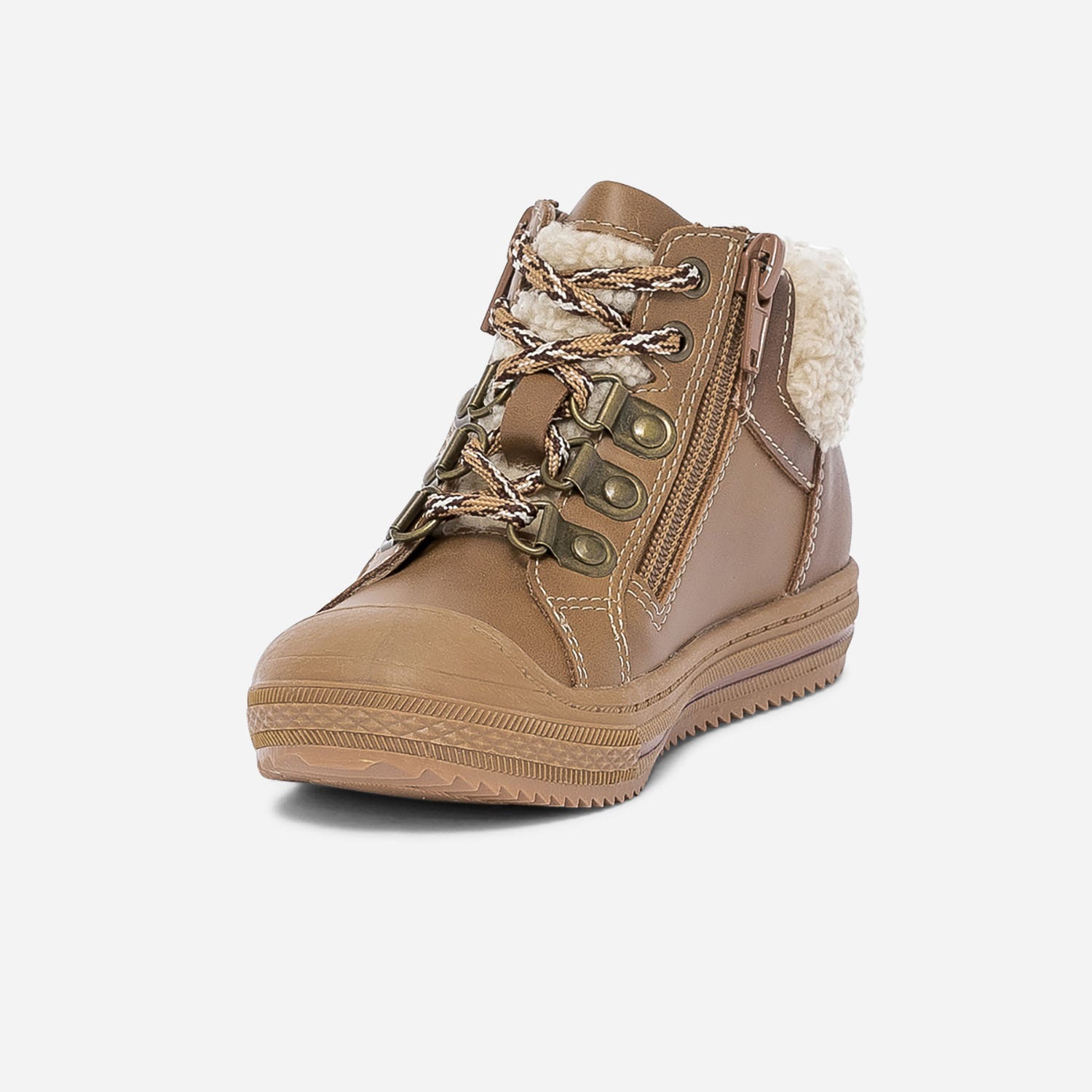 Boots camel à lacet