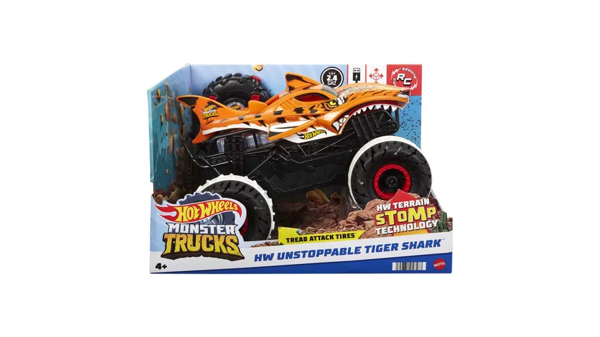 Hot Wheels R/C Tiger Shark Monster Truck, ferngesteuertes Auto