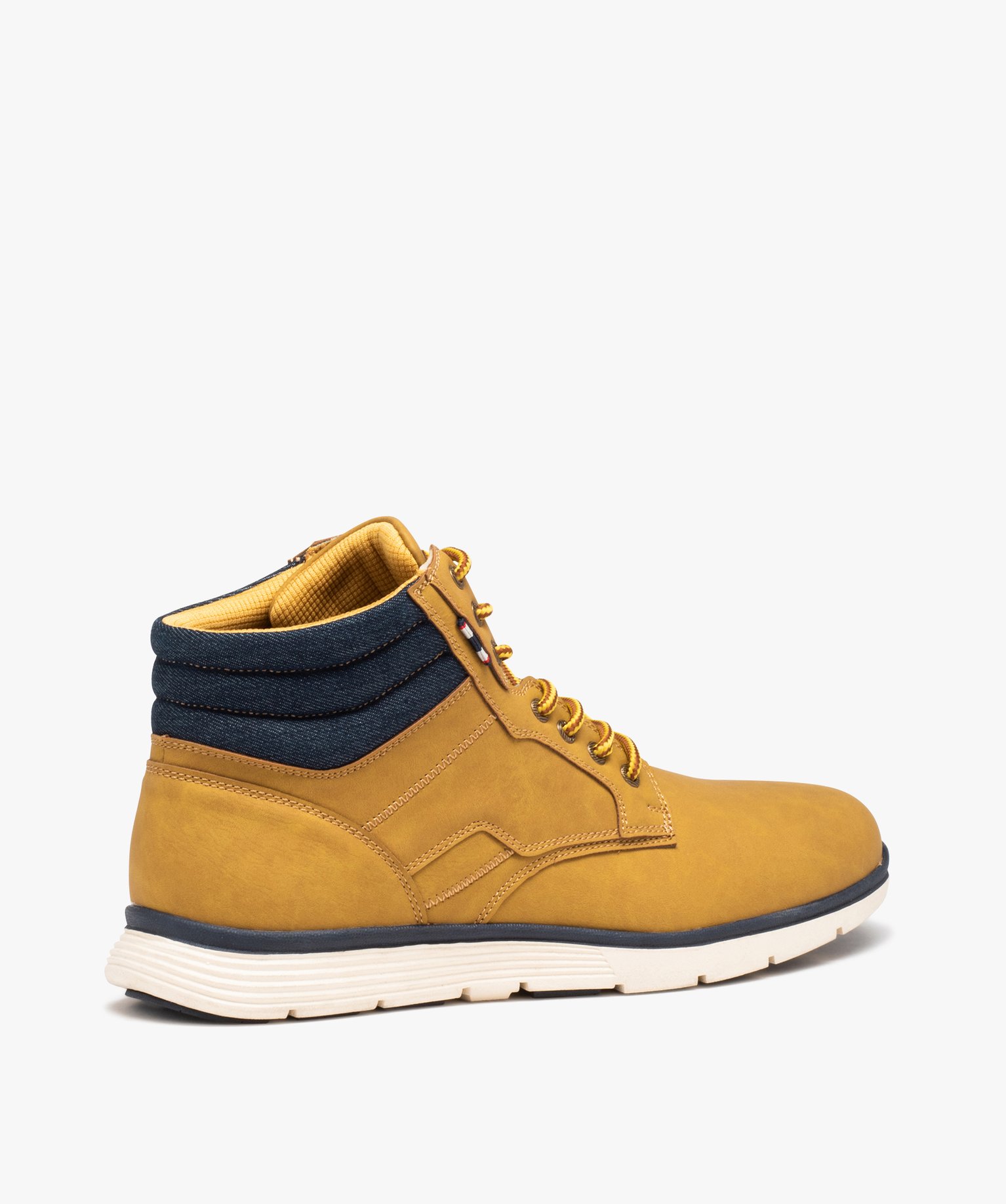 Baskets homme mid-cut avec col rembourré style denim camel | GEMO