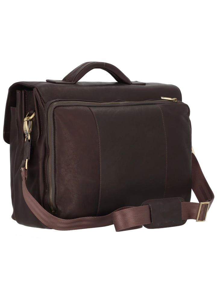 Dermata Aktentasche Leder 43 cm Laptopfach in braun günstig kaufen onesize