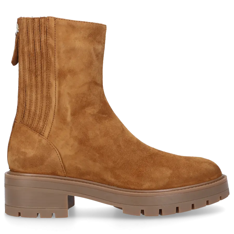 Aquazzura - Stiefeletten SAINT HONORE Veloursleder - beige