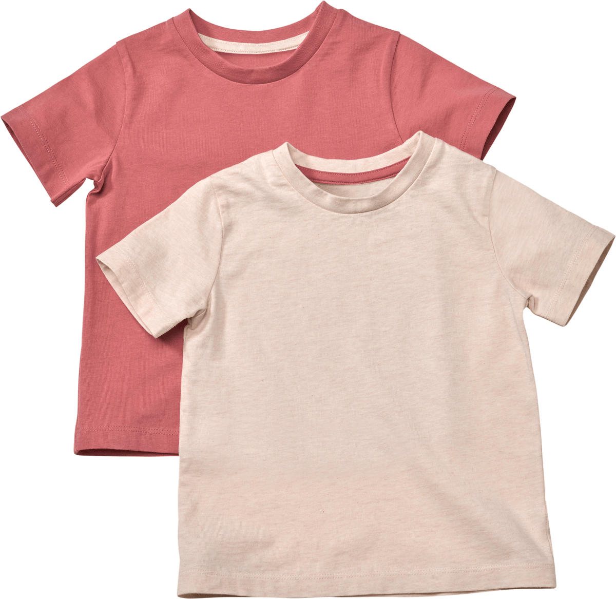 T-Shirts, rosa + beige, Gr. 104, 2 St